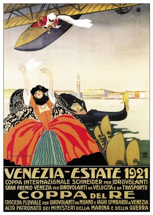 Framed Venezia Estate 1921 Print