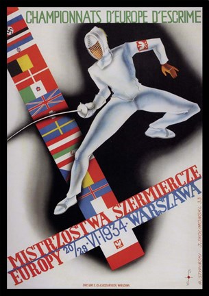 Framed 1934 Warszawa Print