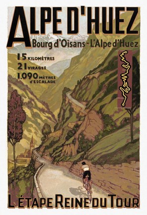 Framed Alpe D&#39;Huez Print