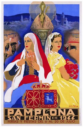 Framed San Fermin de 1944 Pamploma Print