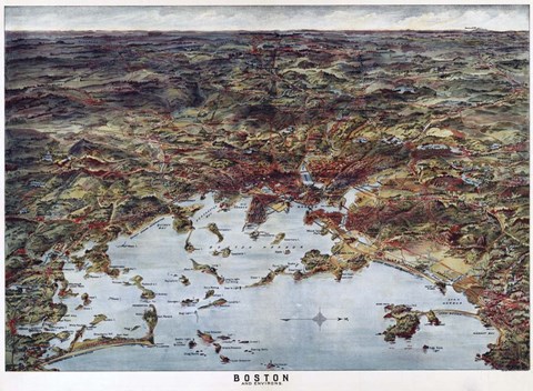 Framed Boston Harbor 1905 Anniversary of Tea Party Print