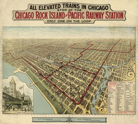 Framed Chicago El 1897 Print