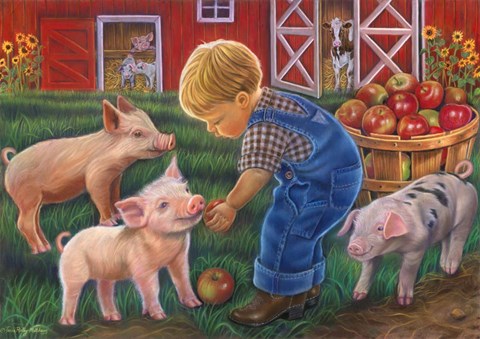 Framed Little Farm Boy Print