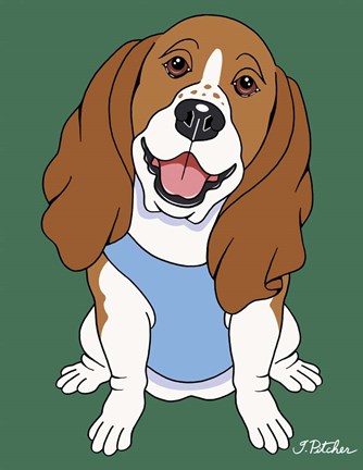 Framed Basset Hound Print