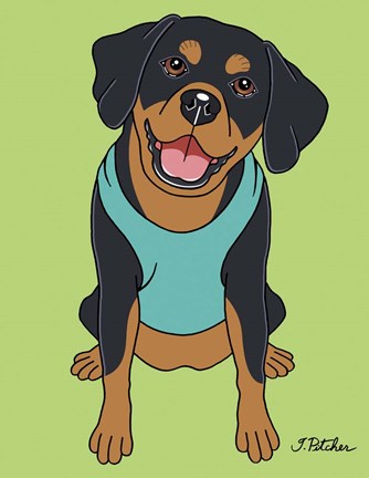 Framed Doberman Drop Ear Print