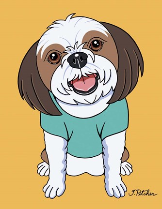 Framed Shih Tzu Brown Print