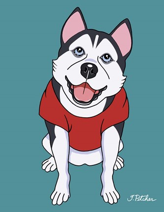 Framed Siberian Husky Print