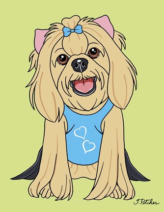 Framed Yorkshire Terrier Showcut Print