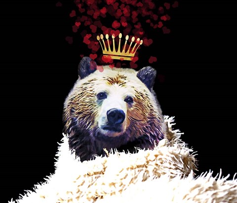 Framed Royal Love Grizzly Bear Print