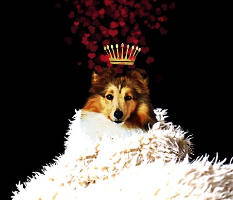 Framed Royal Love Pup - Sheltie Print