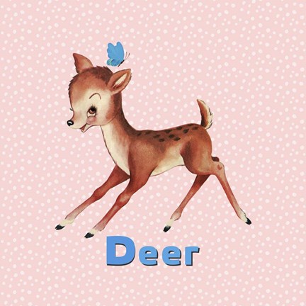 Framed Cute Baby Deer Print