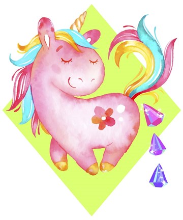 Framed Unicorns Poop Crystals I Print