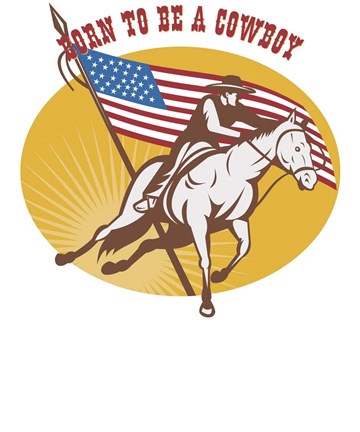 Framed Born To Be A Cowboy Rodeo Print