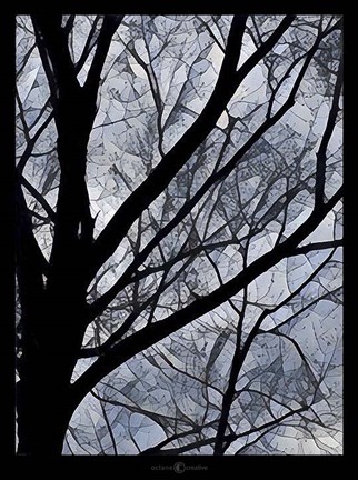 Framed Patchwork Branches Print