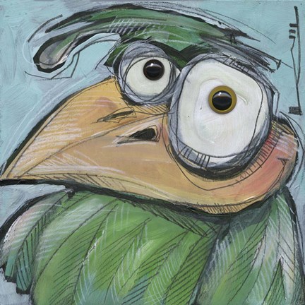 Framed Square Bird 3b Print