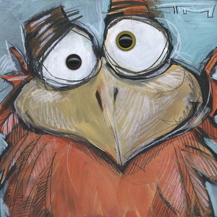 Framed Square Bird 9b Print