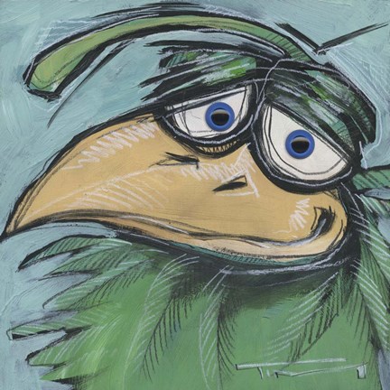 Framed Square Bird 12b Print