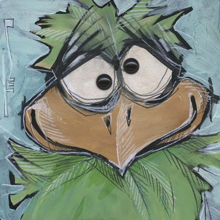 Framed Square Bird 14b Print