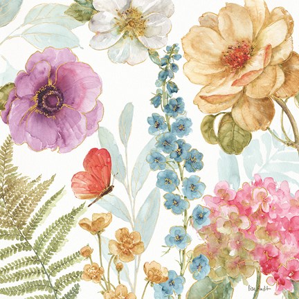 Framed Rainbow Seeds Flowers III Print