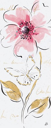 Framed Simply Pink V Print