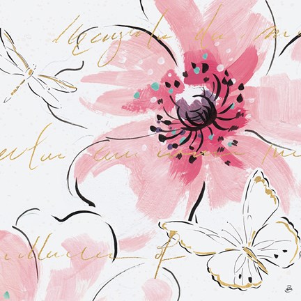 Framed Simply Pink III Print