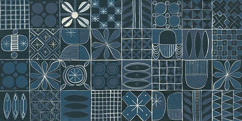 Framed Adire VI Cream Print