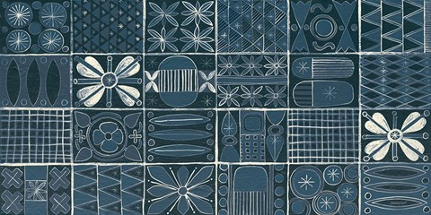 Framed Adire V Cream Print