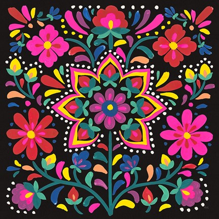 Framed Floral Fiesta III Print