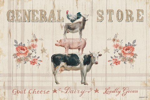 Framed Farm Patchwork I Print