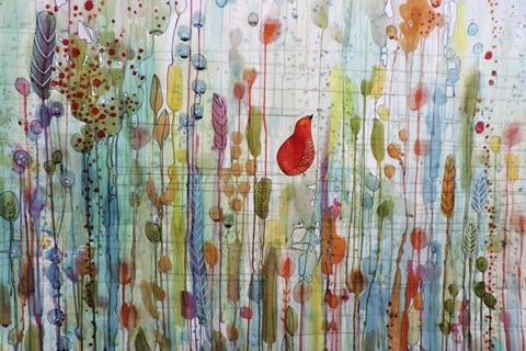 Framed Une Ame Dans Le Jardin Print