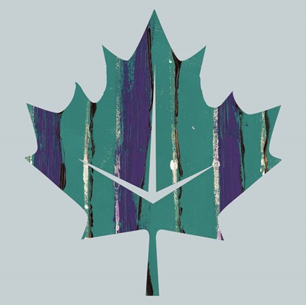 Framed Teal Maple Leaf Print