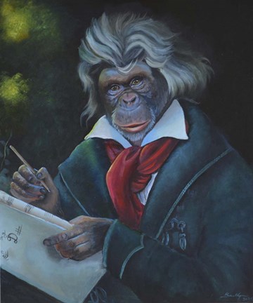 Framed Master Monkey Beethoven Print