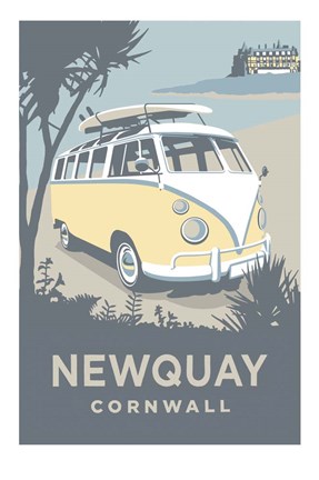 Framed Newquay Camper Print