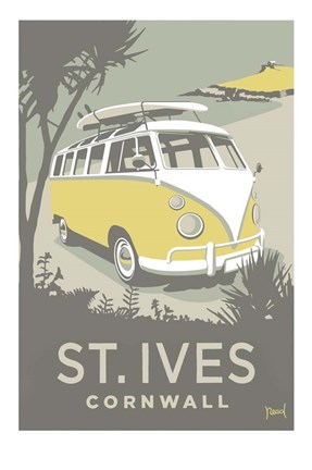 Framed St Ives Camper Print