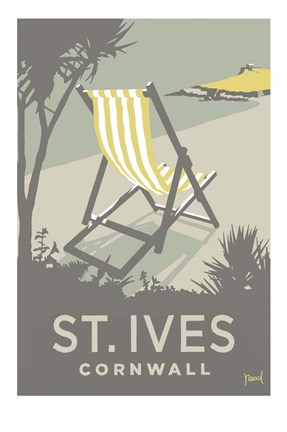Framed St Ives Deckchair Print