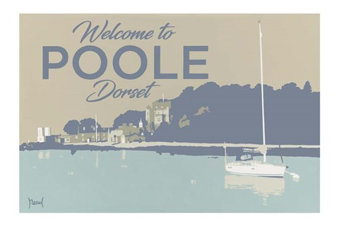 Framed Welcome To Poole Dorset 2 Print
