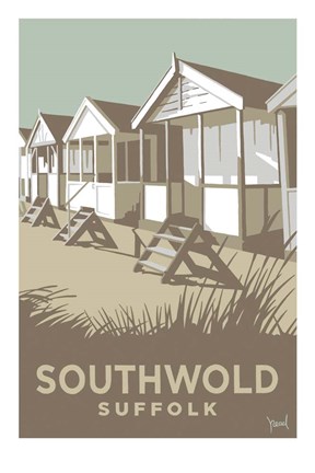 Framed Southwold Huts Print