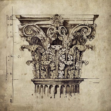 Framed Column II Print