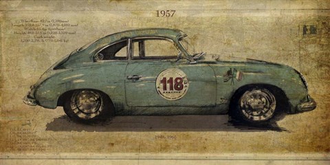 Framed No. 118 Porsche 356 Print