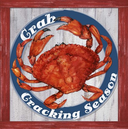 Framed Fresh Crab Sign 1 Print