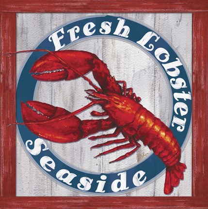 Framed Fresh Lobster Sign 1 Print