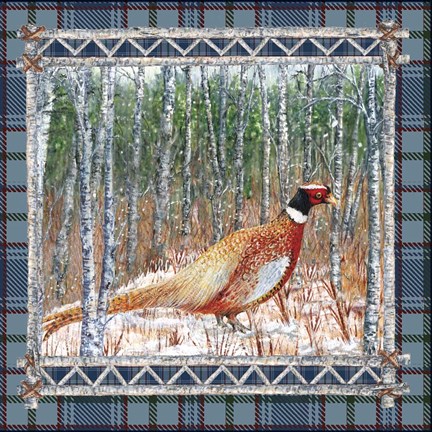 Framed Birch Frame Plaid-Pheasant Print