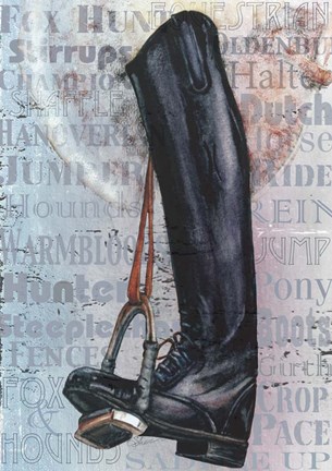 Framed Riding Boot Words Print