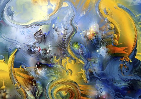 Framed Abstract Yellow Print