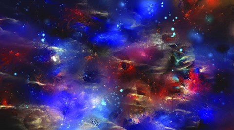 Framed Cosmic Blue Print