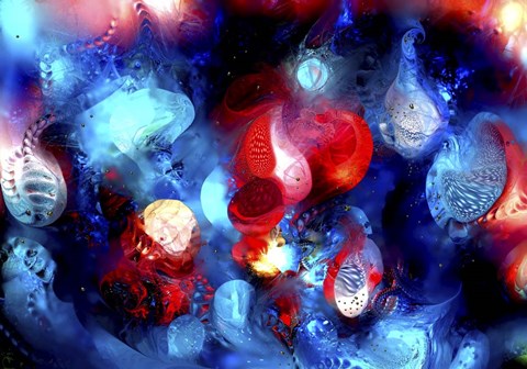 Framed Structure Red-Blue Print