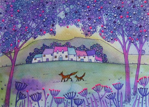 Framed Fox And Cub Print