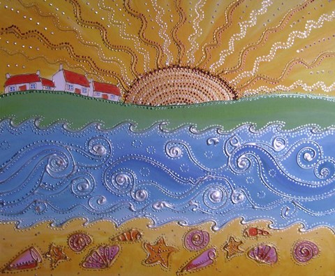 Framed Ocean Bejewelled Print