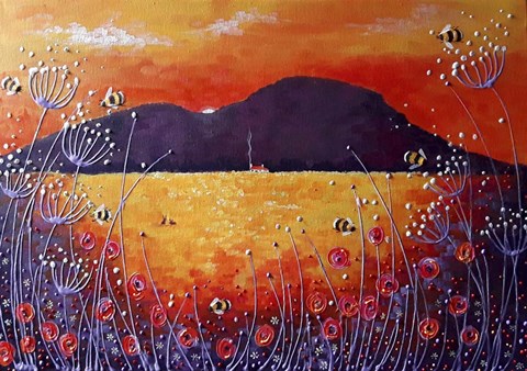 Framed Sunset Bumblebees Print