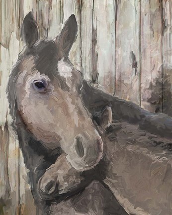 Framed Mare and Colt Print